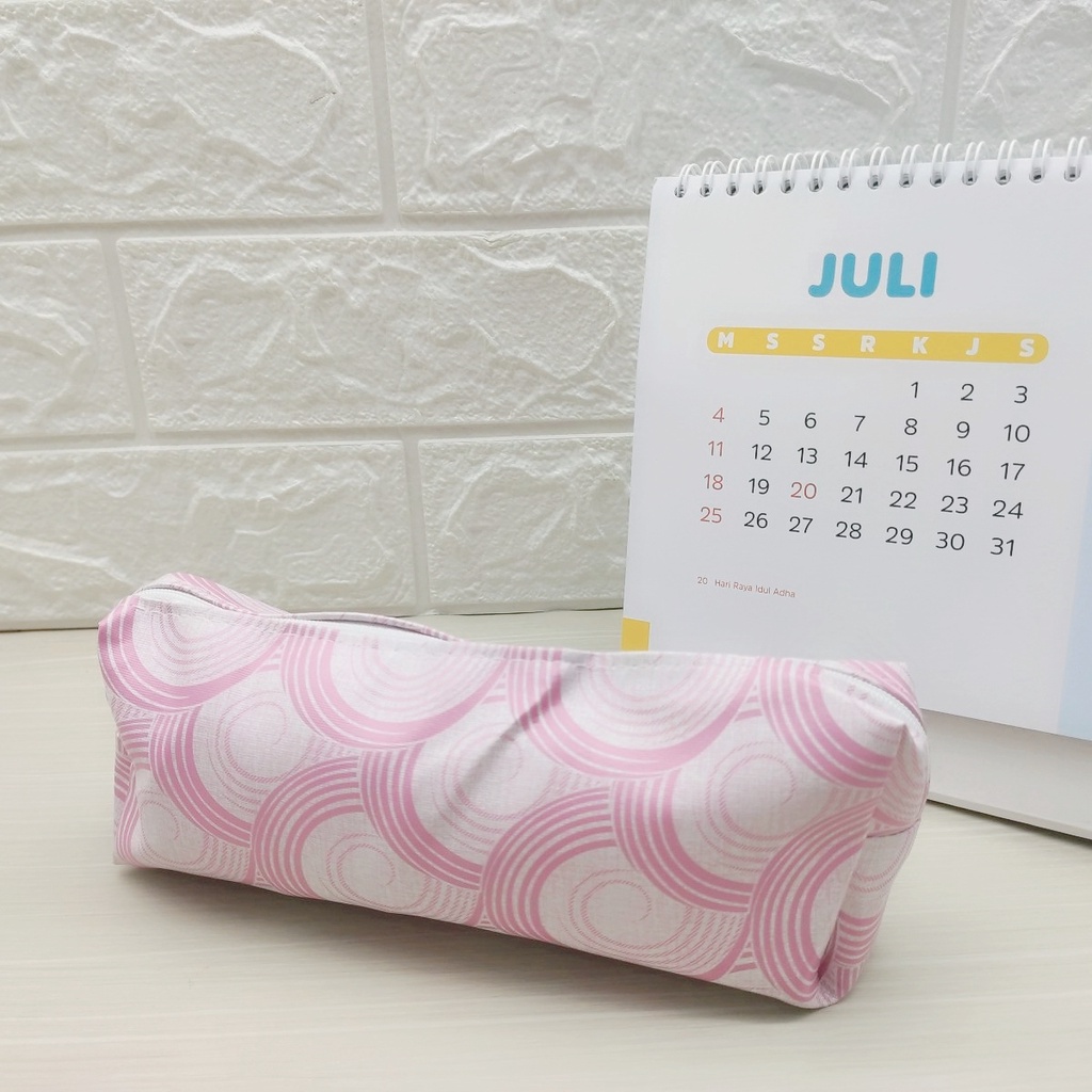 KOTAK PENSIL MOTIF KARTUN LUCU UNIK / KOTAK PULPEN / TEMPAT ALAT TULIS IMPORT BS-ABSTRAK PINK