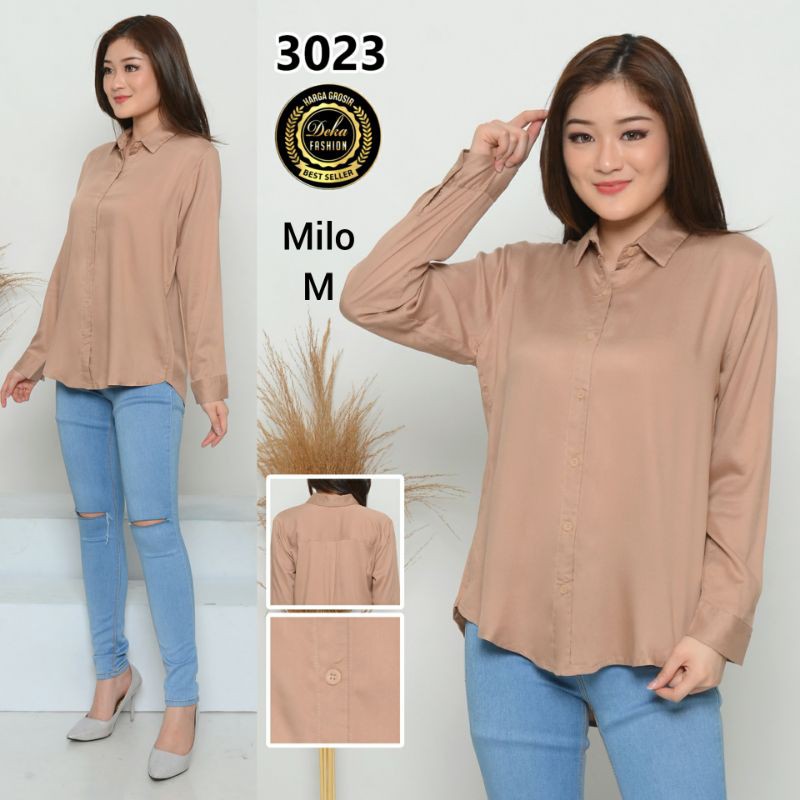 KEMEJA WANITA KATUN TWILL 30s - 3023-Milo M