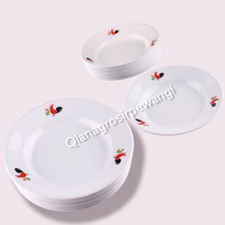 Hot item Piring makan/piring makan cap ayam jago 12 pics/lusin