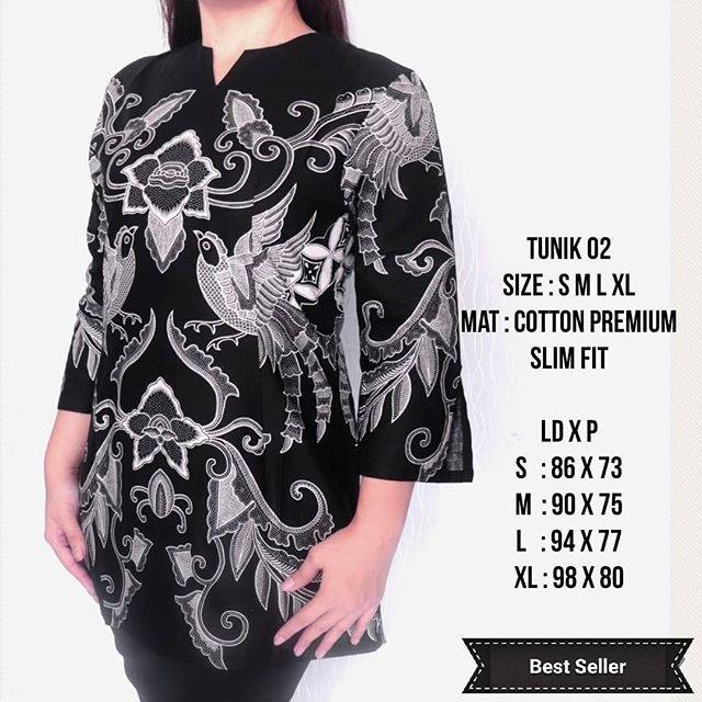 KEMEJA BATIK SLIM FIT WANITA MODEL TUNIK 02