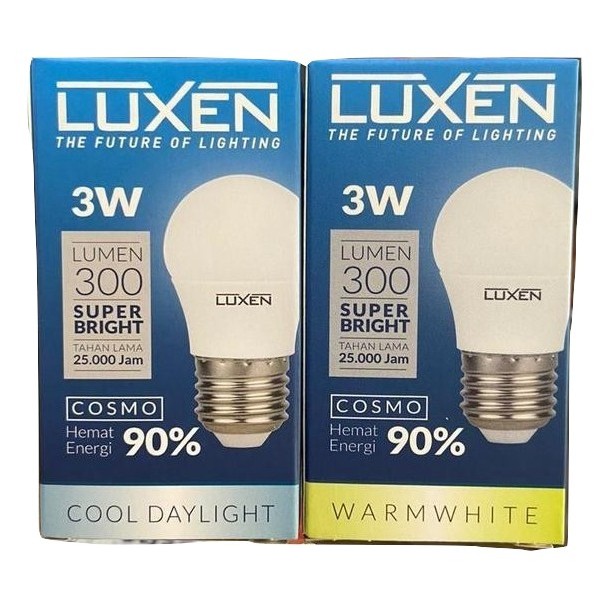 Luxen Lampu Led Bulb 3w 3 Watt 3 W 3Watt 3W Lampu Bohlam PUTIH / KUNING