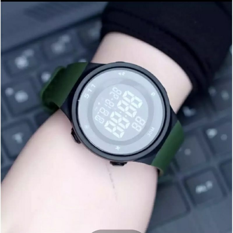 Jam Tangan 511 Ninoc Digital Tali Lengkung Anti Air Jam Tangan Pria