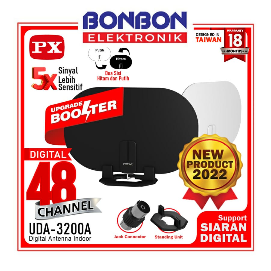 PX UDA-3200A Antena TV Digital Indoor DVB-T2 + Booster STB TV Digital