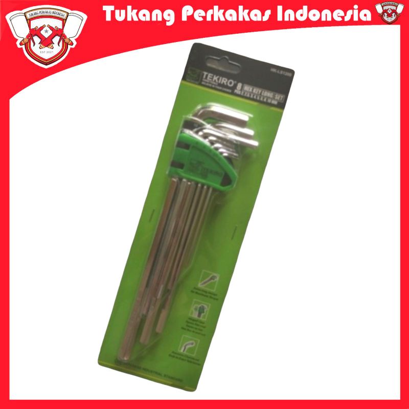 TEKIRO KUNCI L SET PANJANG 8PCS MM/ HEX KEY LONG SET 8PCS