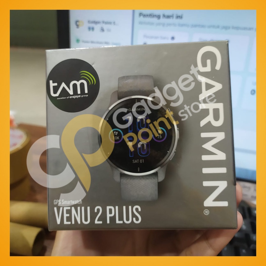 Garmin  Sport Smart Watch Venu 2 Plus Stainless Steel Bezel - Garansi TAM 2 Tahun