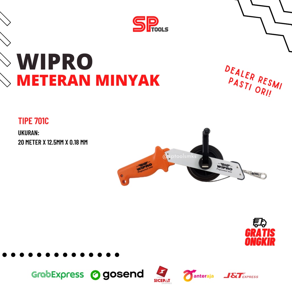 METERAN METER MINYAK ROLL 20M 20 METERAN 701C WIPRO
