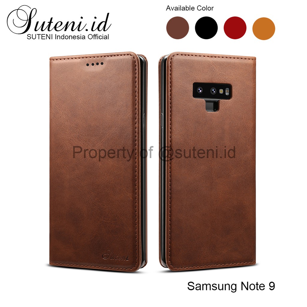 SUTENI Leather Flip Case Samsung Galaxy Note 9    - Casing