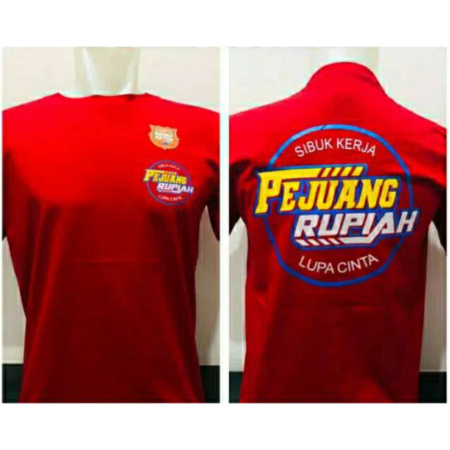 BAJU KAOS DISTRO PEJUANG RUPIAH SIBUK KERJA WARNA MERAH