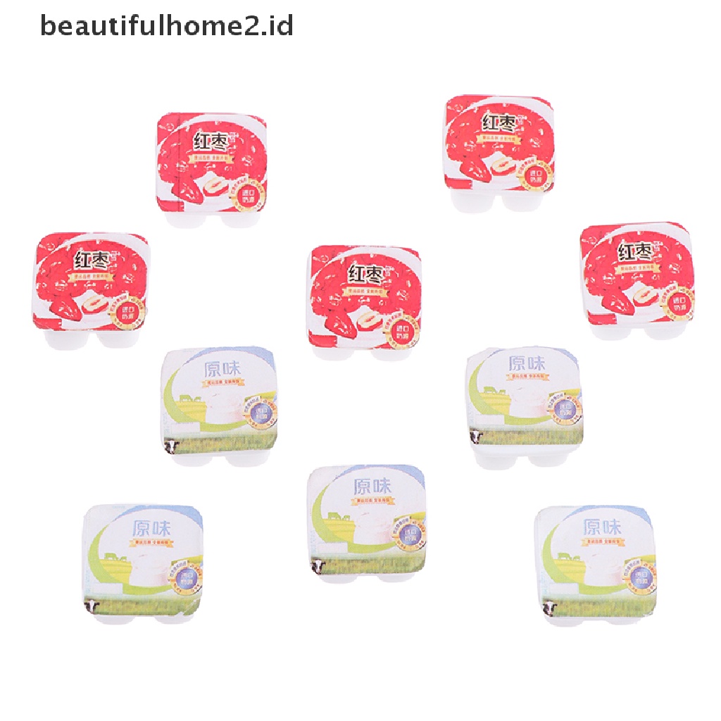 (Beautifulhome2) Buku Literatur Klasik Bahasa MandarinId 10pcs / Set Mainan Miniatur Yogurt Bahan Resin Untuk Aksesoris Rumah Boneka 1: 12