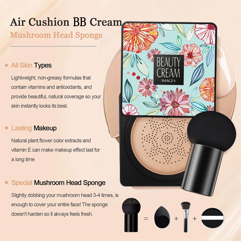 BAYAR DI TEMPAT - Lameila Waterproof Small Mushroom beauty BB CHUSION / Foundation Anti Air Tahan Lama