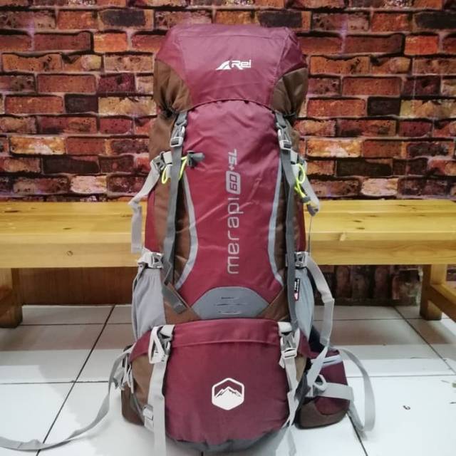 Carrier Rei Merapi 65L Tas Gunung Rei Merapi 60 Plus 5L Original