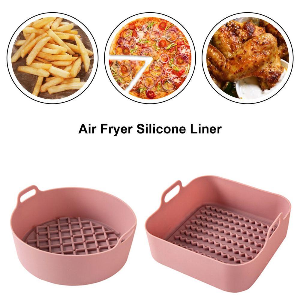 【 ELEGANT 】 Air Fryer Tray Replacemen Mudah Dibersihkan Pizza Reusable Fried Chicken Basket Mat Liner Tatakan Panci Oven