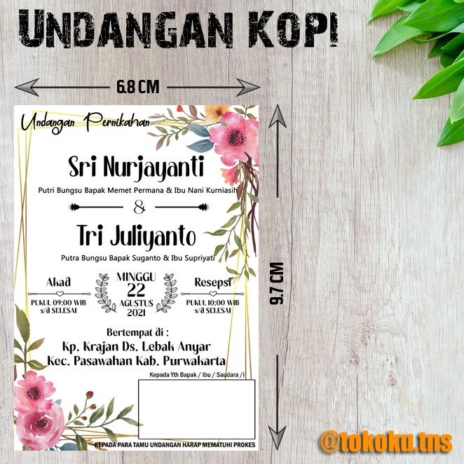 UNDANGAN MINI/UNDANGAN KOPI/UNDANGAN PERNIKAHAN/UNDANGAN KHITAN