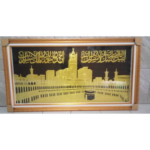 Kaligrafi timbul motif mekah jumbo ukuran 135x75