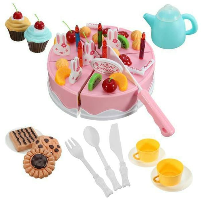 MAINAN KUE ULANG TAHUN DIY FRUIT CAKE BESAR 54 PCS NO 889-23A BY CILUKBA TOYS - CB 1764