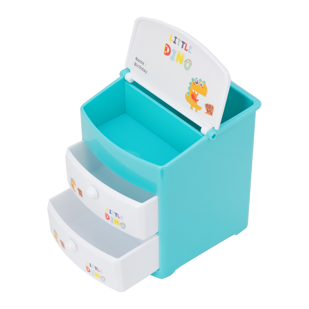 HAPPY TIME DELI TEMPAT ALAT TULIS 4 SEKAT LITTLE DINO TEMPAT PULPEN DESK ORGANIZER LUCU KANTOR SEKOLAH ANAK KULIAH E9136