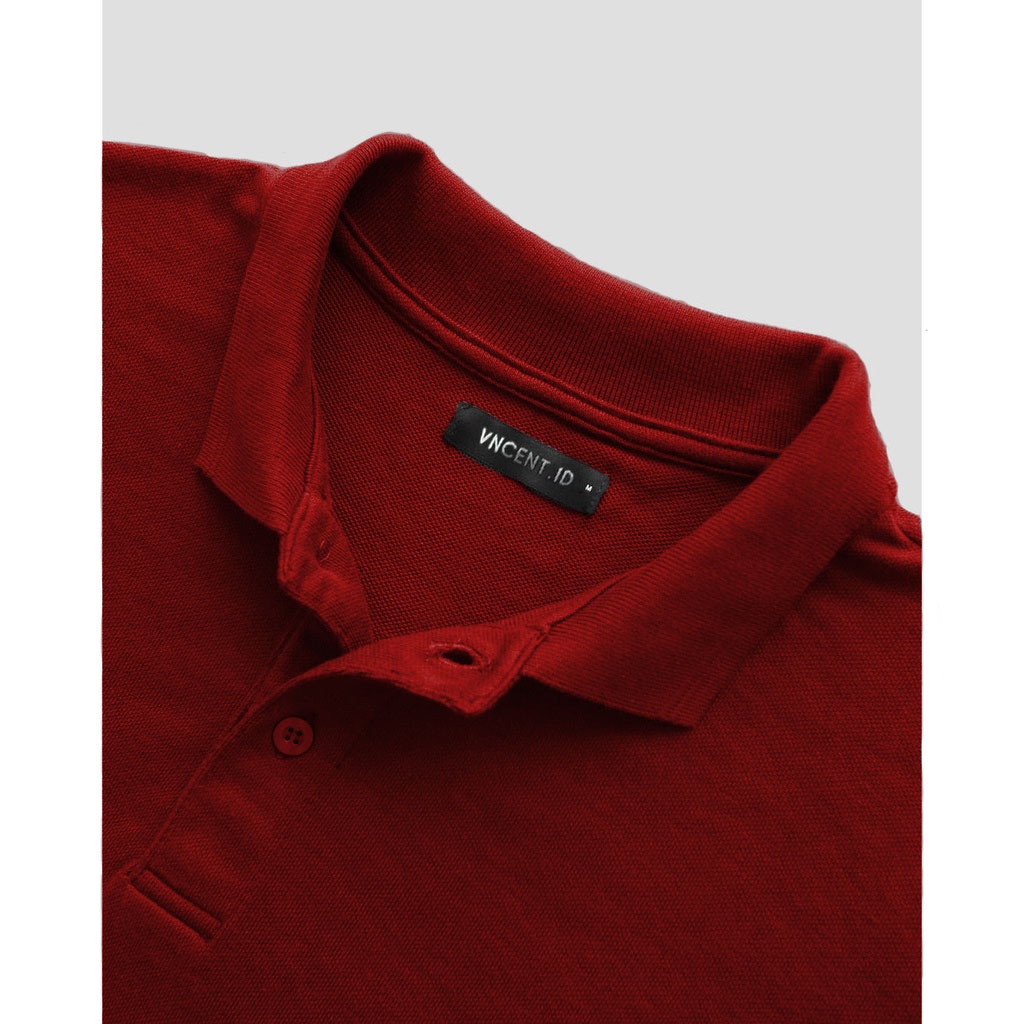 VncentID Kaos Polo Shirt Pria warna MAROON