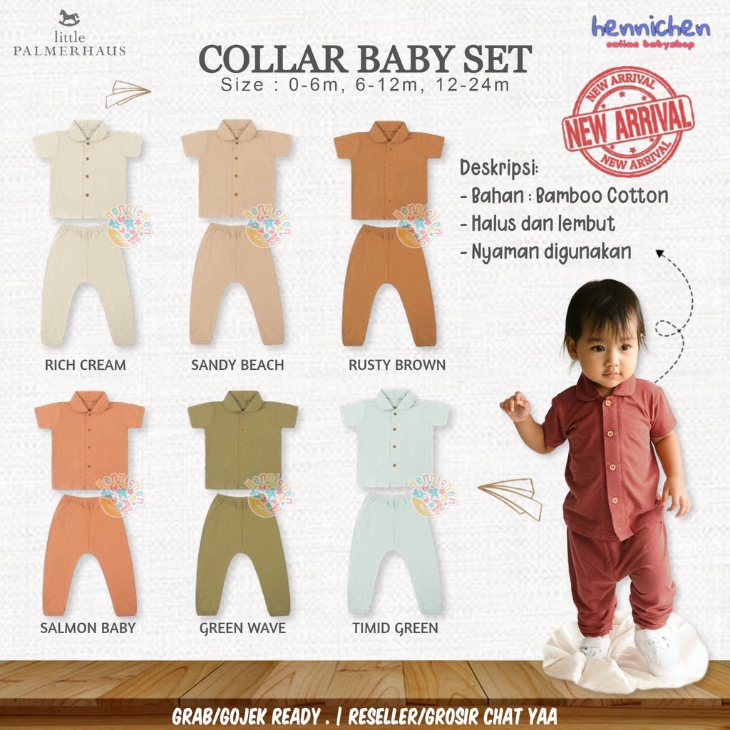 PROMO 7.7 PROMO BAJU LEBARAN Little Palmerhaus - Collar Baby Set (Setelan Bayi) 0-24 Bulan