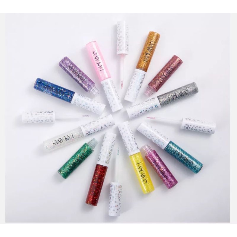 HANDAIYAN eyeliner glitter warna warni berlian berkilau payet pesta riasan makeup mata eye liner tahan air