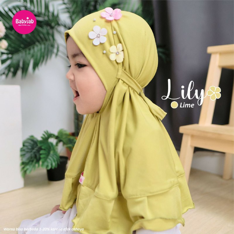 Babyjab Lily Hijab Anak Perempuan Lucu - Baby Jab Bayi Perempuan Cantik - Kerudung Kecil Balita Imut Usia 0 1 2 3 4 5 6 7 Tahun