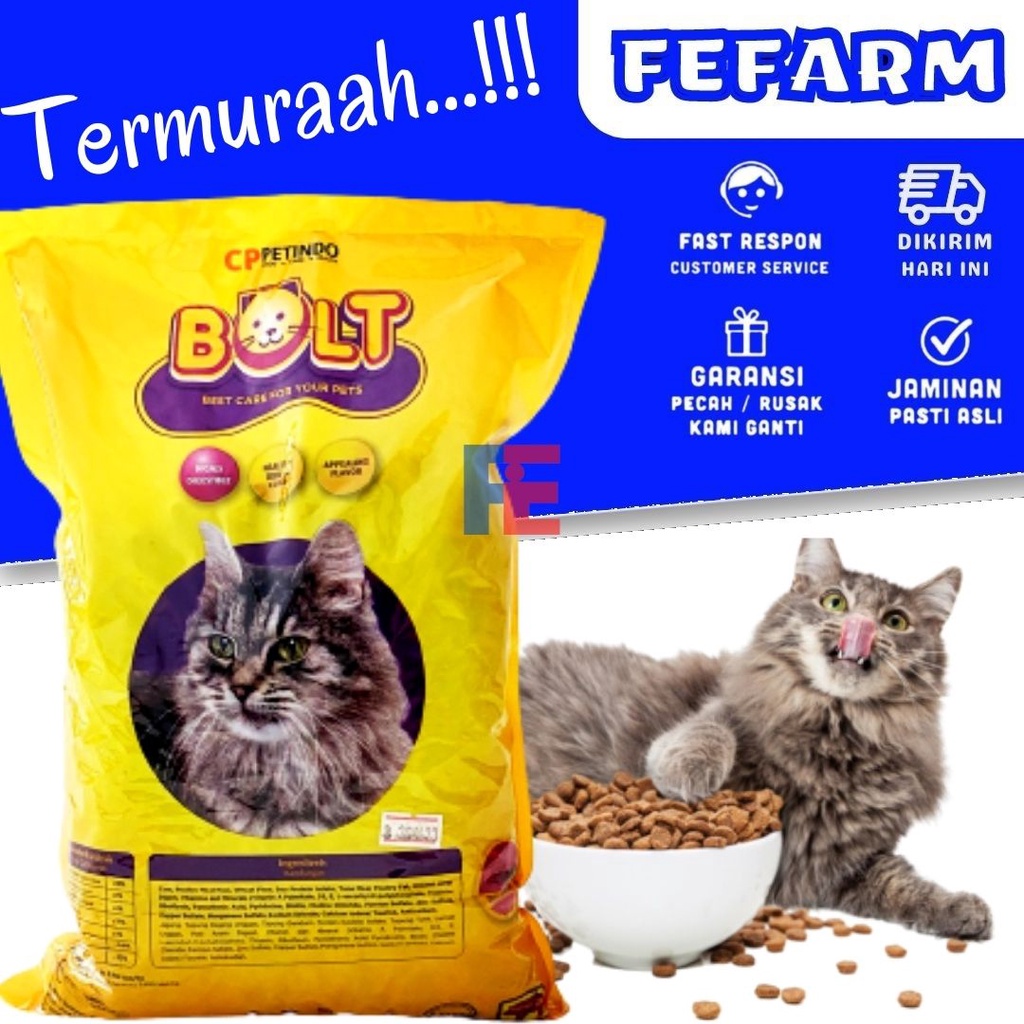 Pakan Kucing BOLT Cat Food Dry Food Freshpack FEFARM