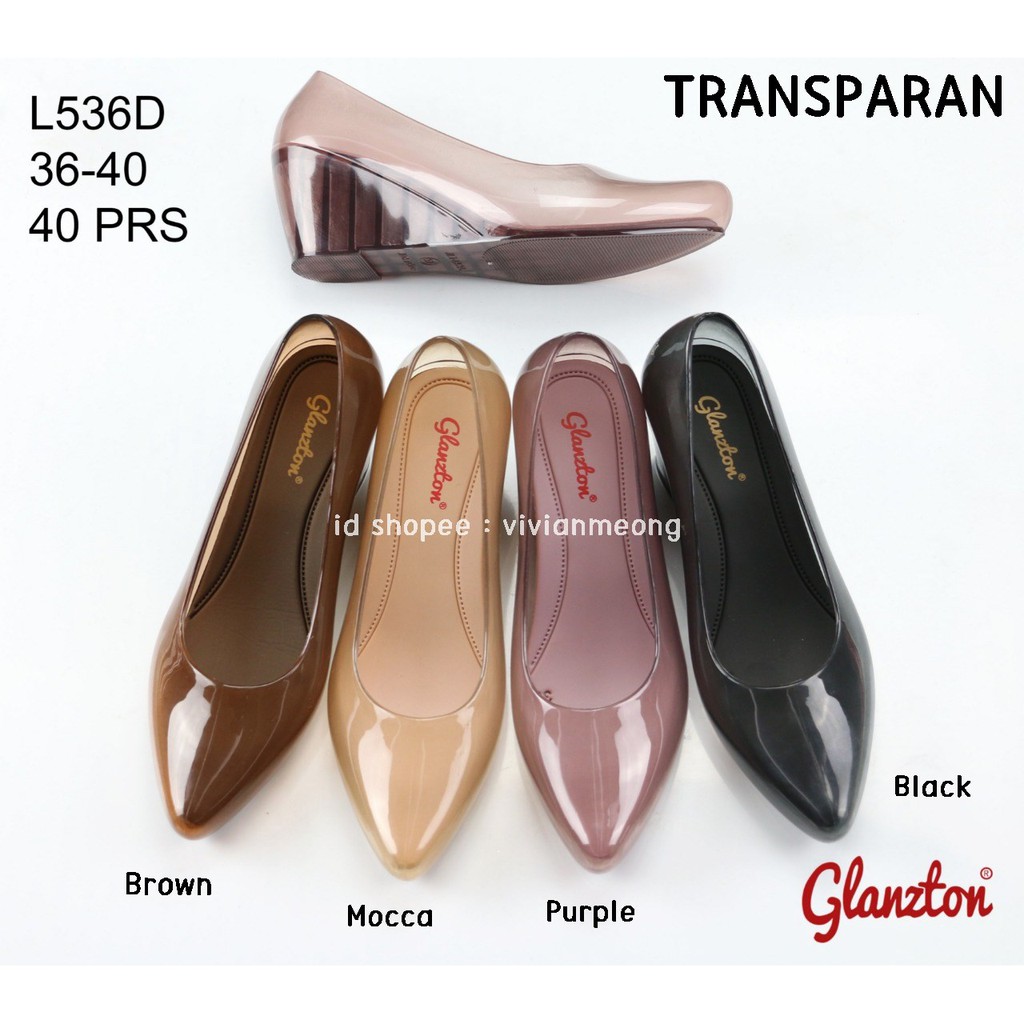Wedges Jelly Shoes Transparan KODE L536D GLANZTON