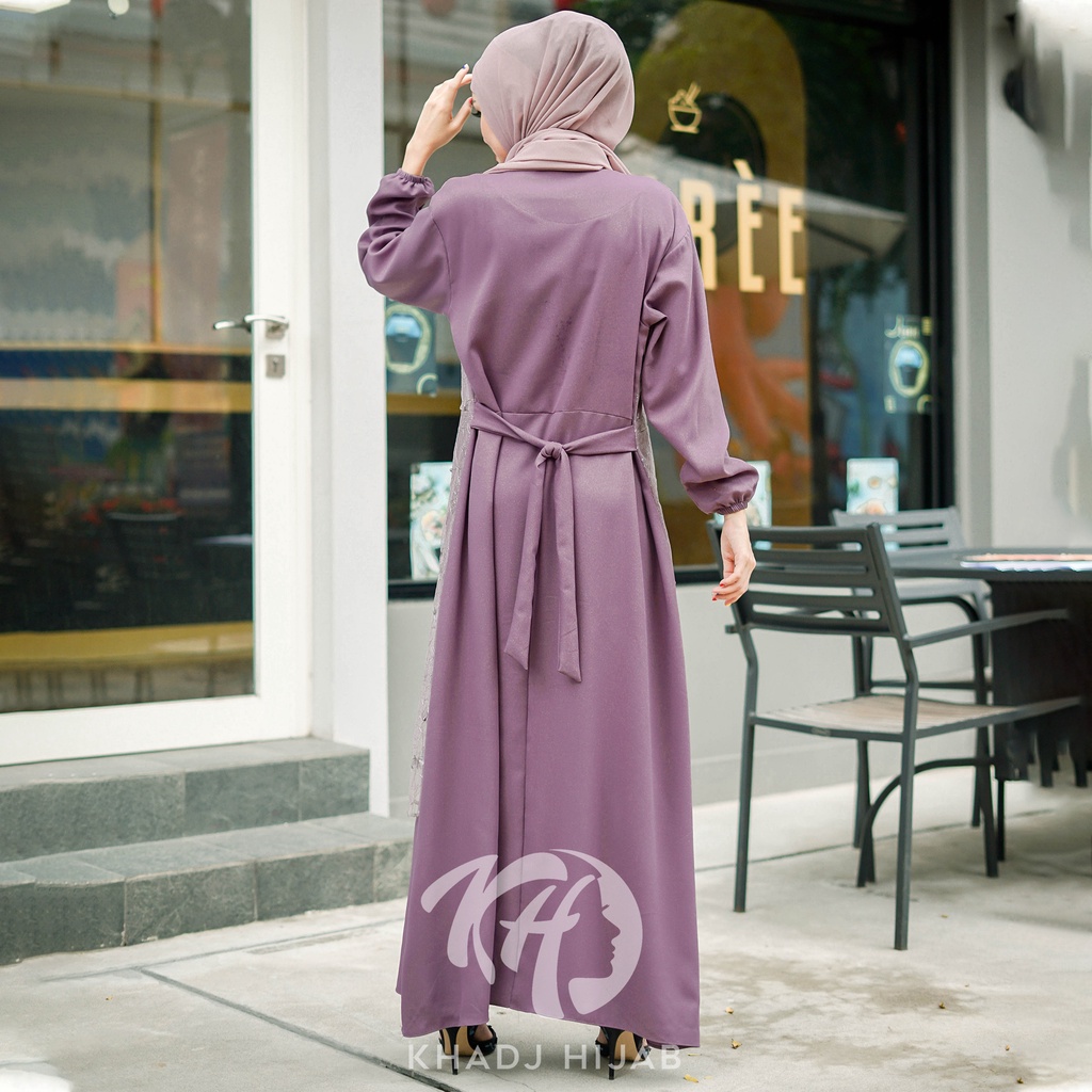 Khadj Hijab - Dress Muslim Gamis Brukat Almaa-3