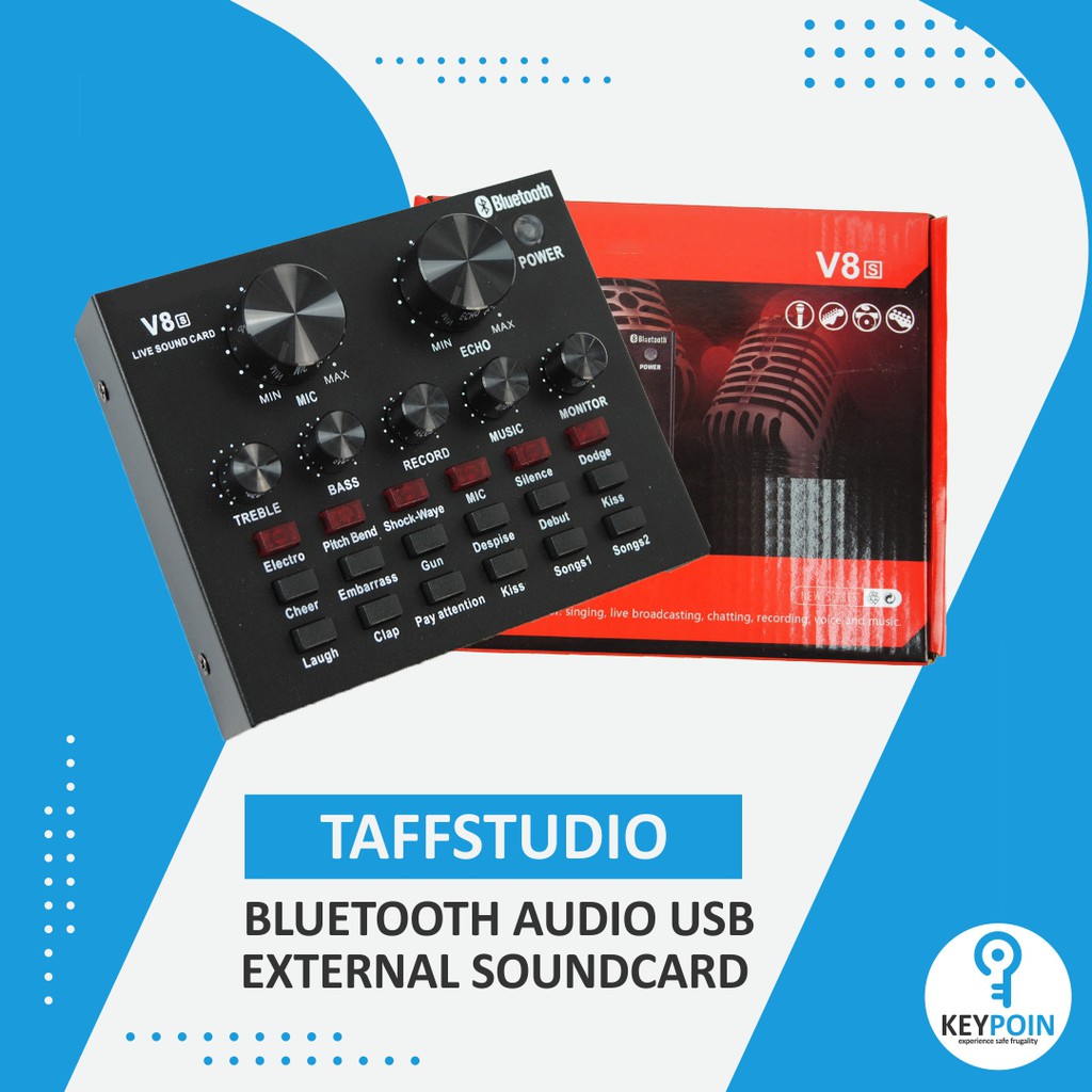 TaffSTUDIO Soundcard V8S V8U / Mixer V8S V8U Bluetooth Audio USB Live Broadcast