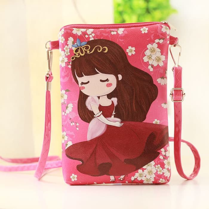 Fashion Bags TAS Handphone Smartphone Tipe A Fashion Cartoon Girl