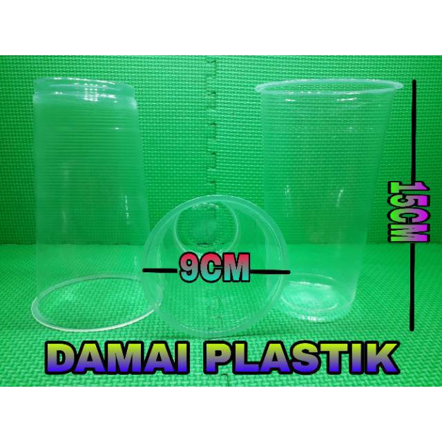 Gelas Plastik 22 oz / Cup Plastik 22oz  1roll@50pcs Gelas Datar 18oz 18 oz