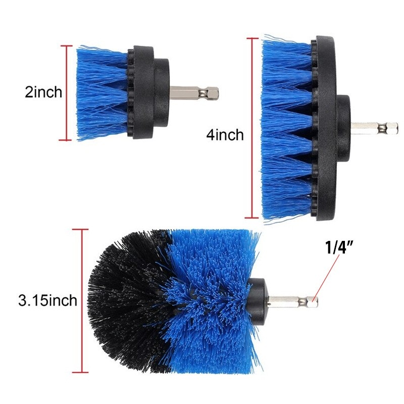 Mata Bor Sikat Kepala Sikat Bor Elektrik Power Cleaning Head 3 pcs Set 3pcs Mata Bor Sikat Elektrik Head Brush Drill Head Cleaning Brush Kepala Sikat Bor Pembersih Paket