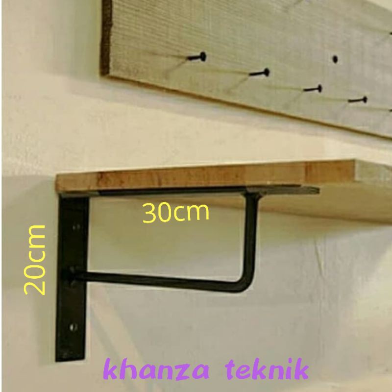 Rak besi siku hambalan papan 30cm