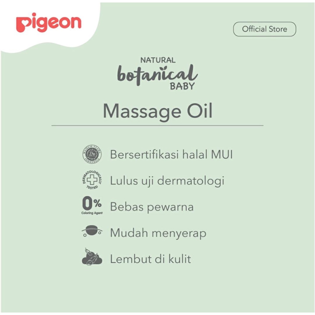 PIGEON BOTANICAL BABY MASSAGE OIL 100ML / MINYAK BAYI