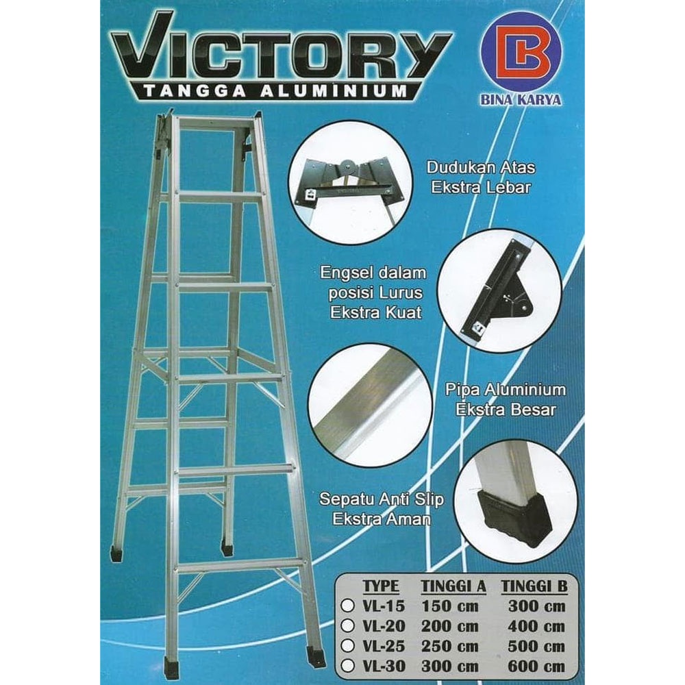 Tangga/Tangga Lipat/ Tangga Lipat Aluminium Victory VL 20 Tinggi 2 Meter