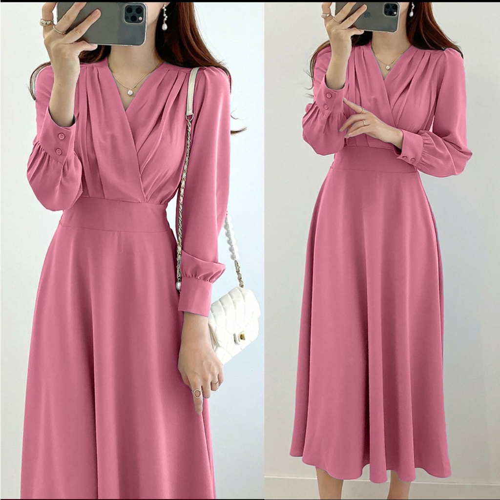 AS FASHION-COD-HF-BAJU DRES WANITA KOREA TERBARU-DRES CASUAL TERBARU-DRES KEKINIAN-DRES NATAL