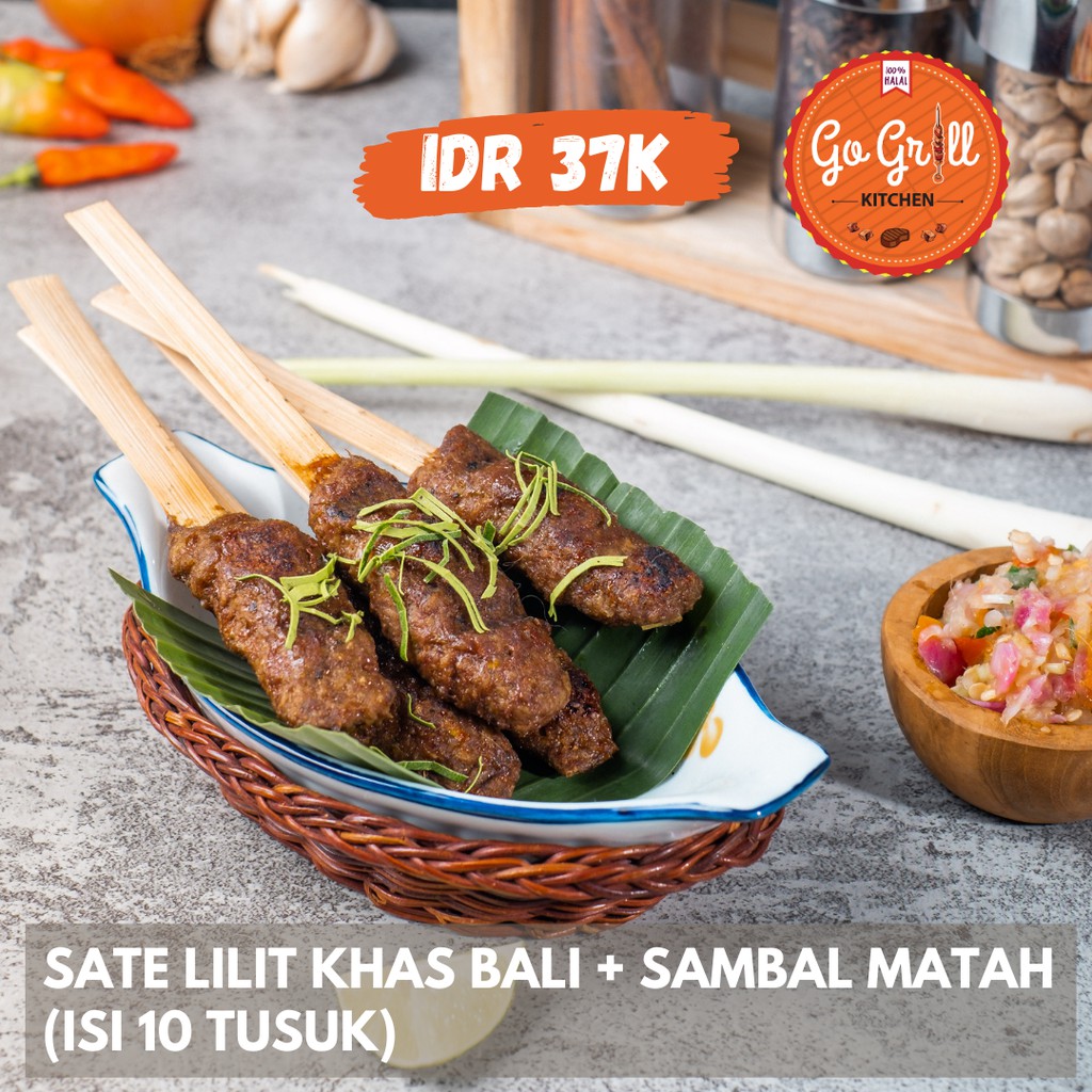 

Sate Lilit Ayam + Sambal Matah (isi 10 Tusuk)