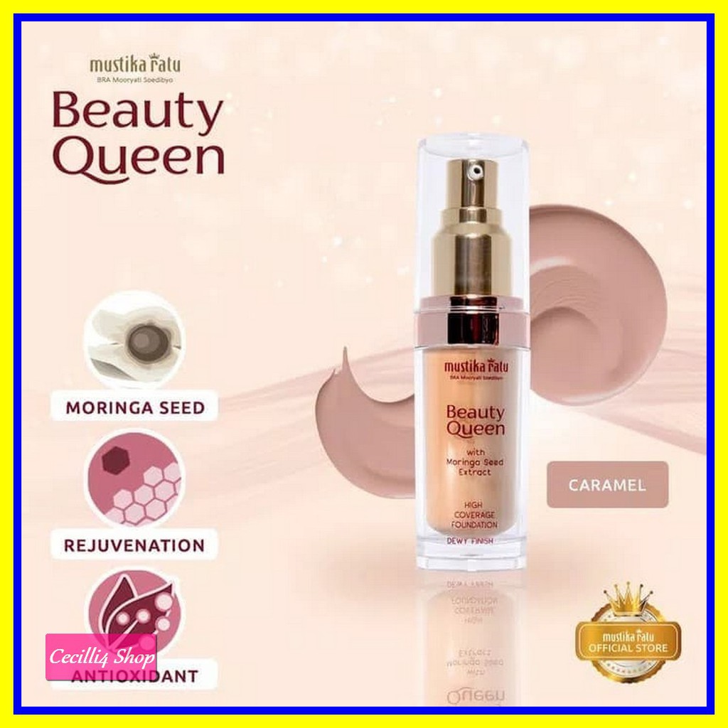 [HOT SALE] Mustika Ratu Beauty Queen High Coverage Foundation Dewy Finish Spf30
