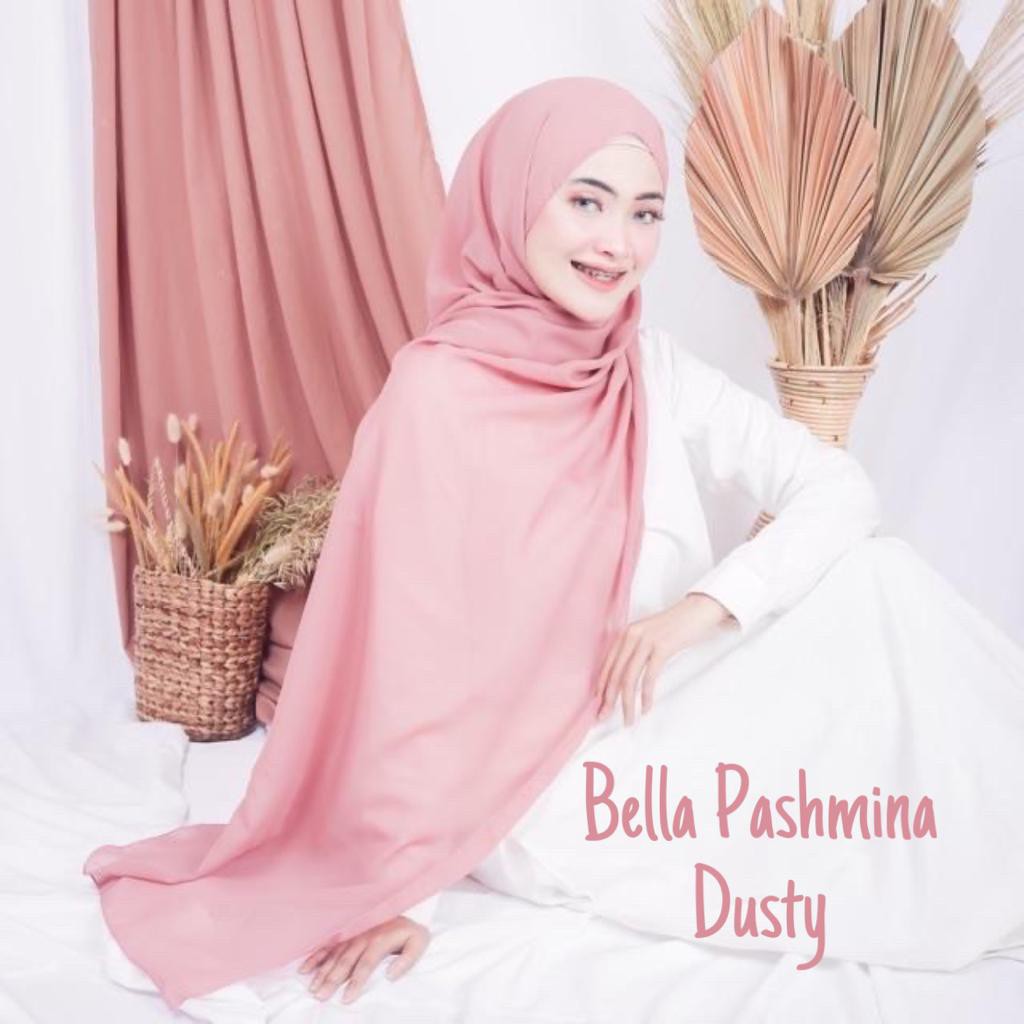 TURUN HARGA !!BELLA PASHMINA / JILBAB KERUDUNG BELLA PASHMINA POLYCOTTON / BISA COD UKURAN 180X75-BELPASH DUSTY