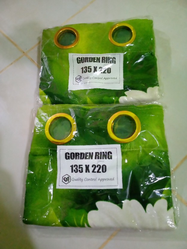 Gorden Pintu Murah Model Smokring 12 Ring Ukuran Panjang Motif Green Rose-grosir Korden Pintu Rumah