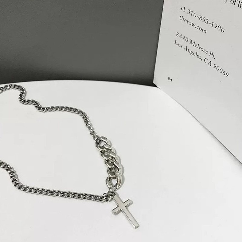 Retro hipster cross fashion all-match light luxury design necklace  210818