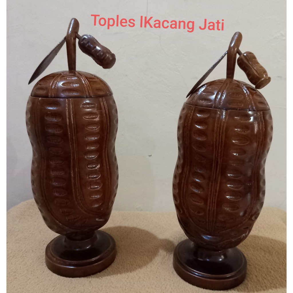 Pajangan Toples Kacang Kayu Jati
