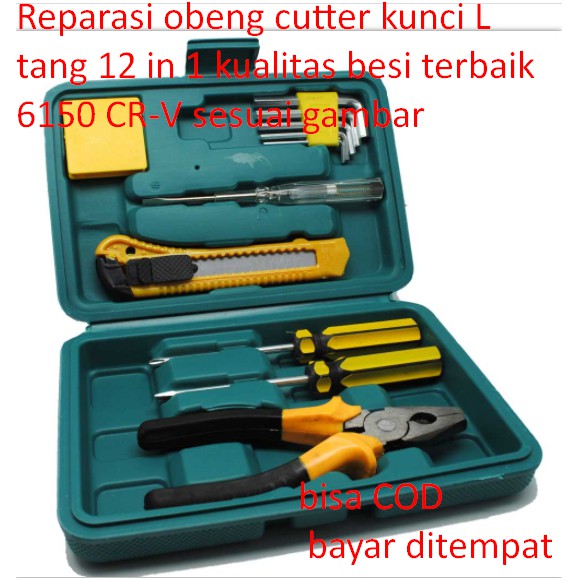 Reparasi Obeng Cutter Kunci L Tang 12 In 1 Kualitas Besi Terbaik 6150 Cr-v Sesuai Gambar