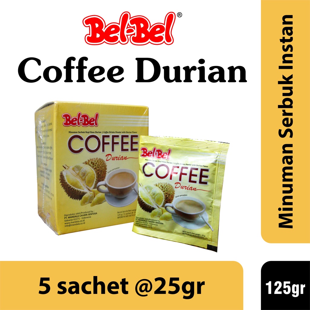 BelBel Kopi Durian 125gr - 5 Sachet | HALAL | BPOM