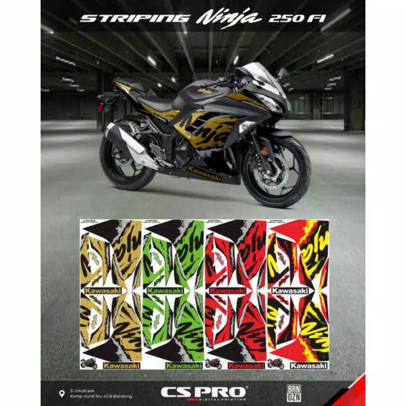 striping ninja 250 fi / striping motor ninja 250 fi / sticker motor ninja