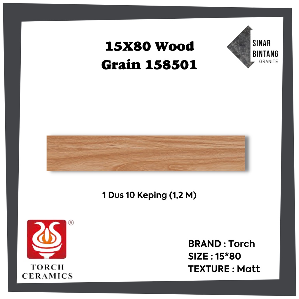 Granit 15X80 | Granit Lantai Wood Grain 158501 TORCH