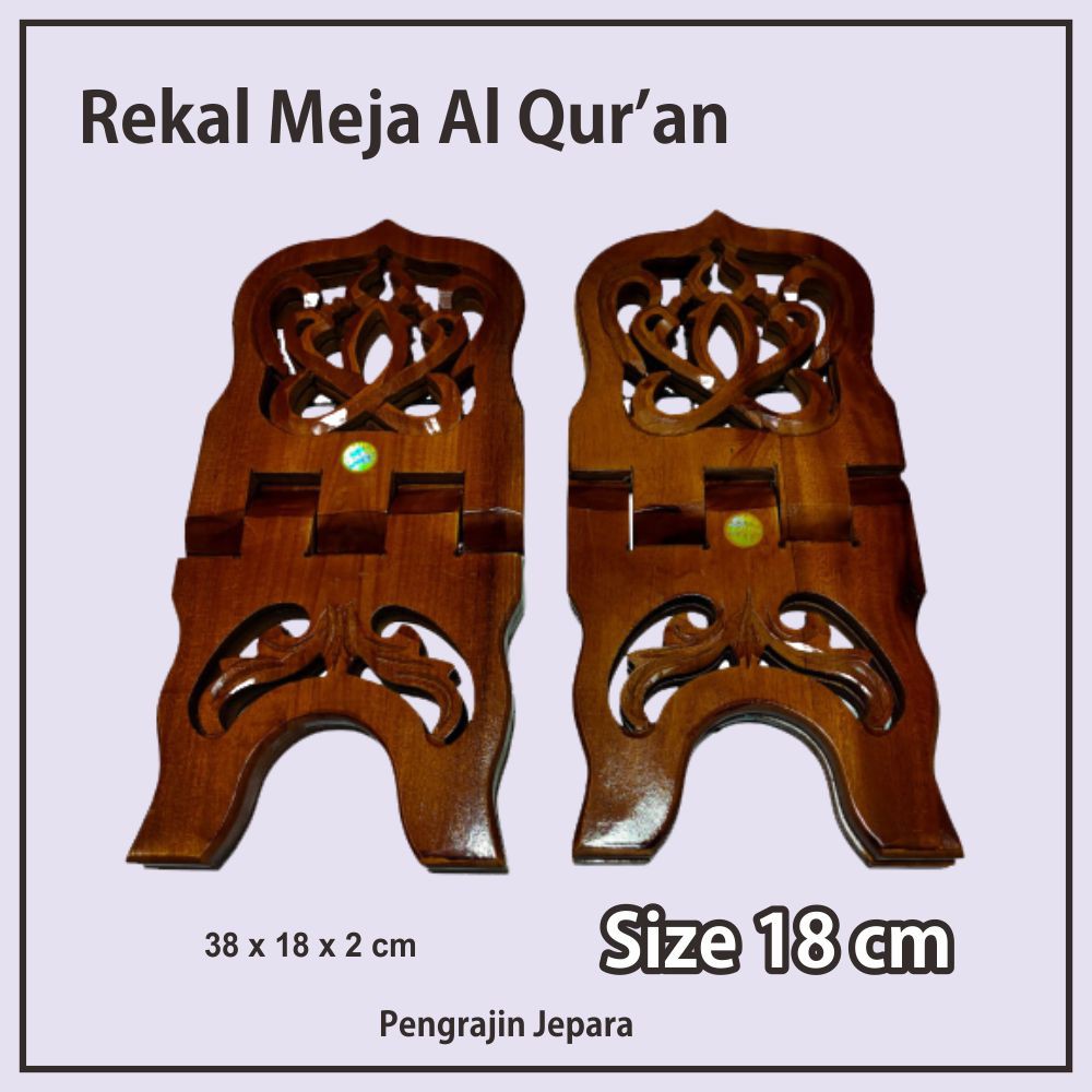 Rekal Dudukan Alquran Meja Lipat Quran Motif Kubah Ukuran 18 Cm