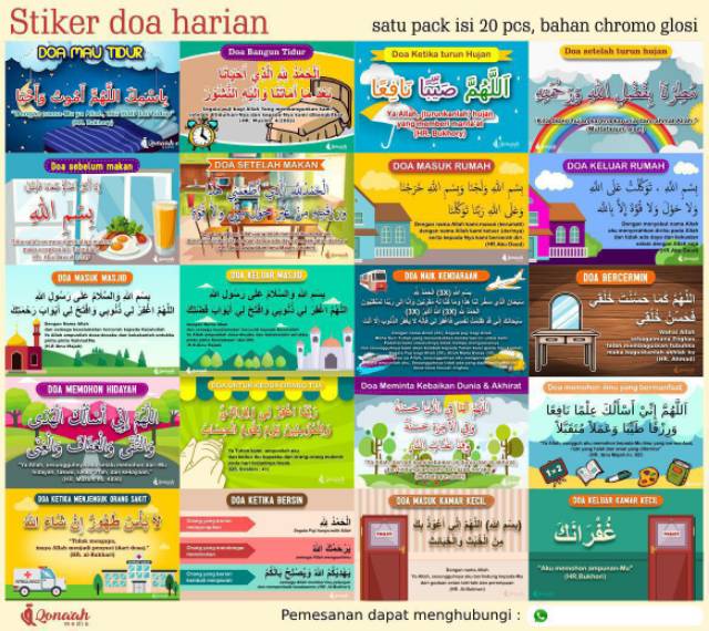 Stiker Doa Harian Harga Grosir 1kg 35set Set Isi 20 Doa Harga 7000set Untuk Grosir