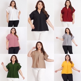 BLUS ATASAN BAJU BLOUSE WANITA JUMBO BIG SIZE LD 120cm XXL XXXL BAJU KERJA KANTOR PESTA 05 FORMAL IB