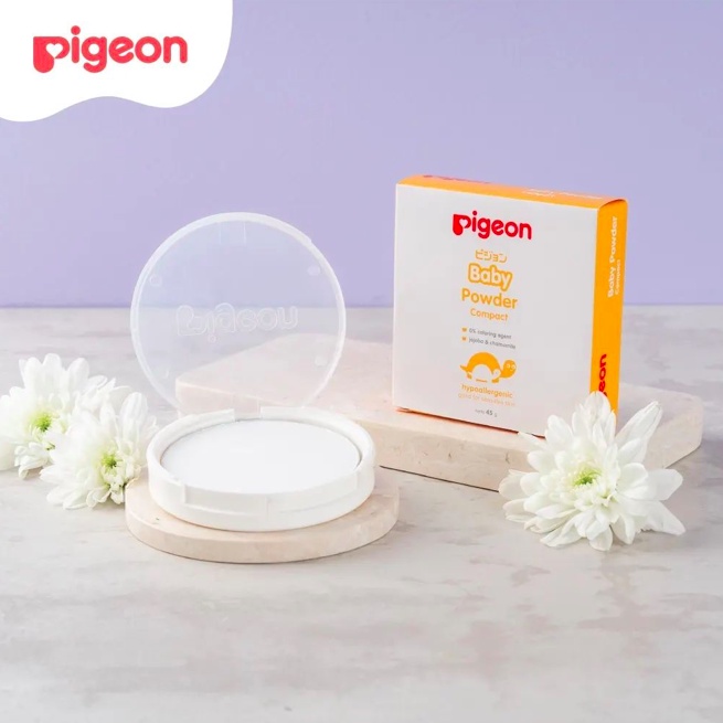 Pigeon Baby Powder Compact Chamomile 45 gr | Full / Refill + Puff