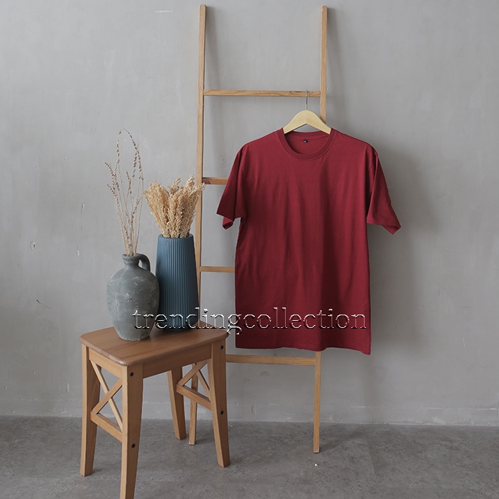 KAOS POLOS Soft Cotton Combed 30s Tangan Pendek-MERAH MARUN